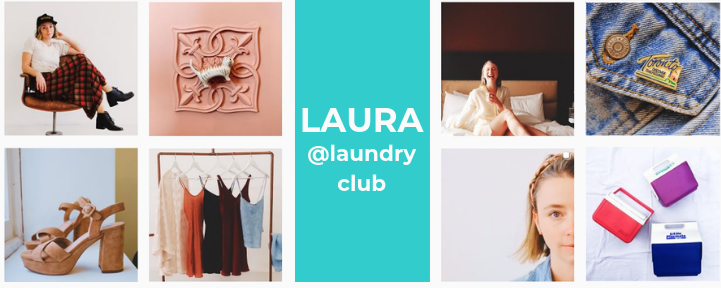 A grid of photos relating to Laundry Club, a local thrifting business.