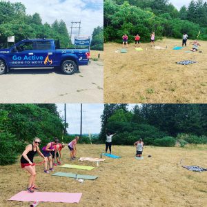 People working out outside