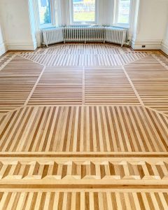 A restored wood floor in a renovated home, Crest View, in Belleville's old East Hill neighbourhood.